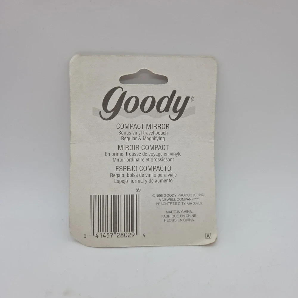 Vintage Goody Compact Mirror Faux Tortoise Vinyl Travel Pouch 1996 #28029 *READ*